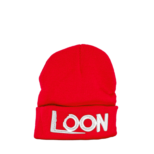 Red "LOON" Beanie