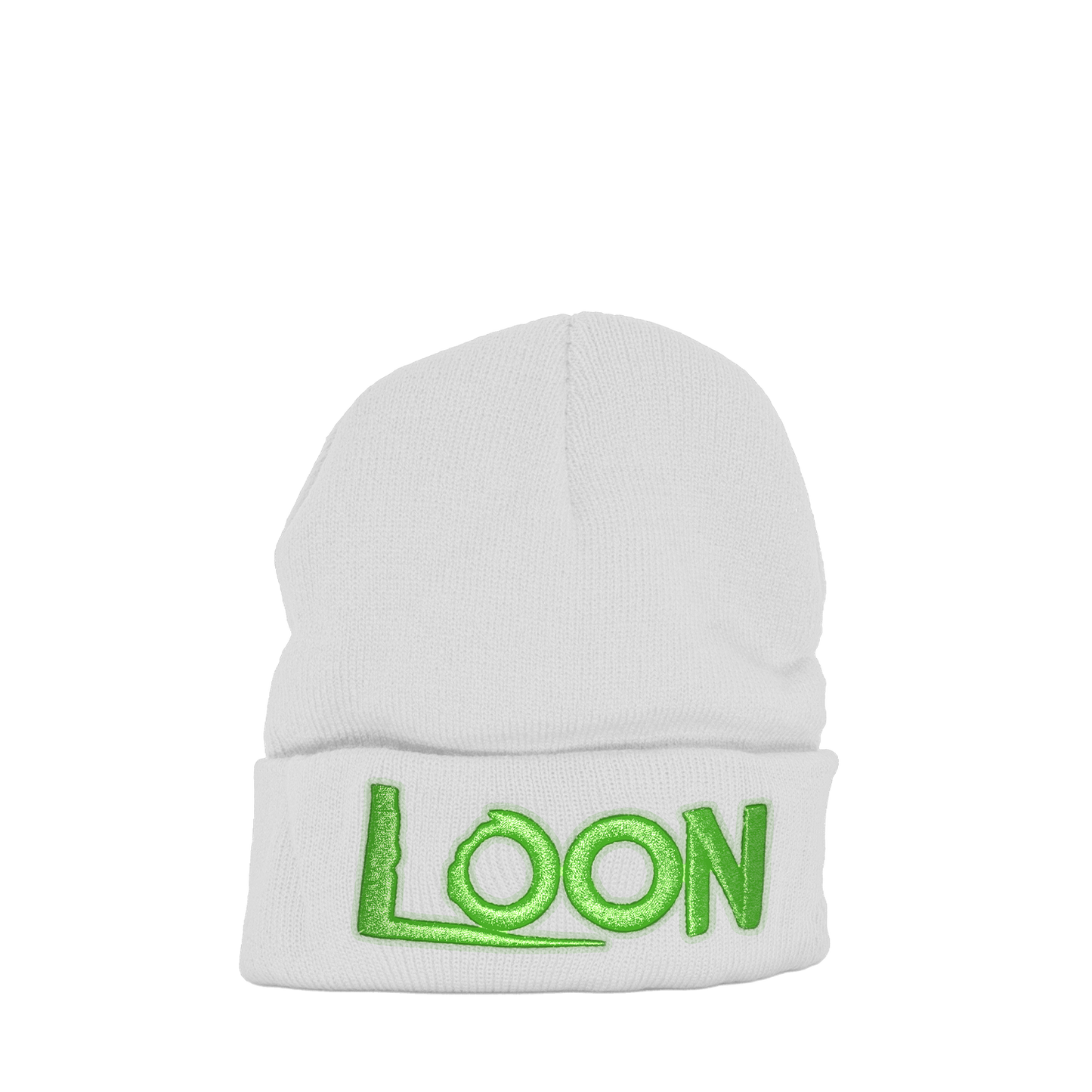 White "LOON" Beanie