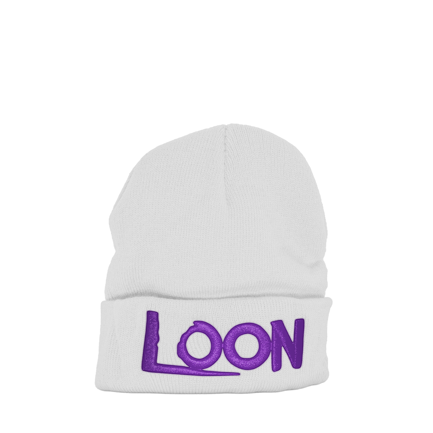 White "LOON" Beanie